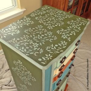 Vintage Jewelry Armoire Makeover with Paint and Stencils - Garden ...