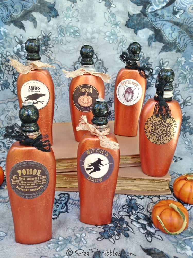 Make pretty potion and spell bottles for Halloween! - Garden Sanity by ...