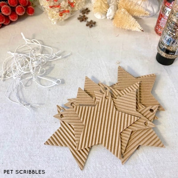 Glitter Cardboard Star Ornaments - Garden Sanity by Pet Scribbles